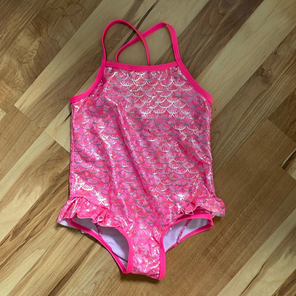 Limited Too Mermaid Pink & Silver One Piece Swimsuit